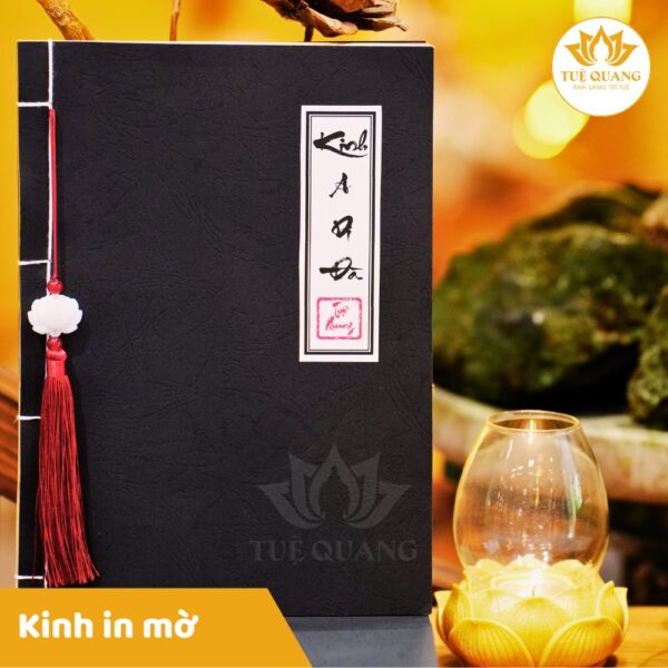 Sổ tay Chép Kinh A Di Đà In Mờ Giấy Cổ Cao Cấp A4, Thành Kính, Vở Cỡ Chữ Lớn