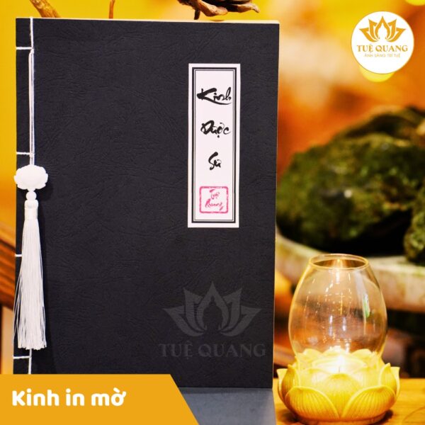 Sổ tay Chép Kinh Dược Sư In Mờ Giấy Cổ Cao Cấp A4, Thành Kính, Vở Cỡ Chữ Lớn