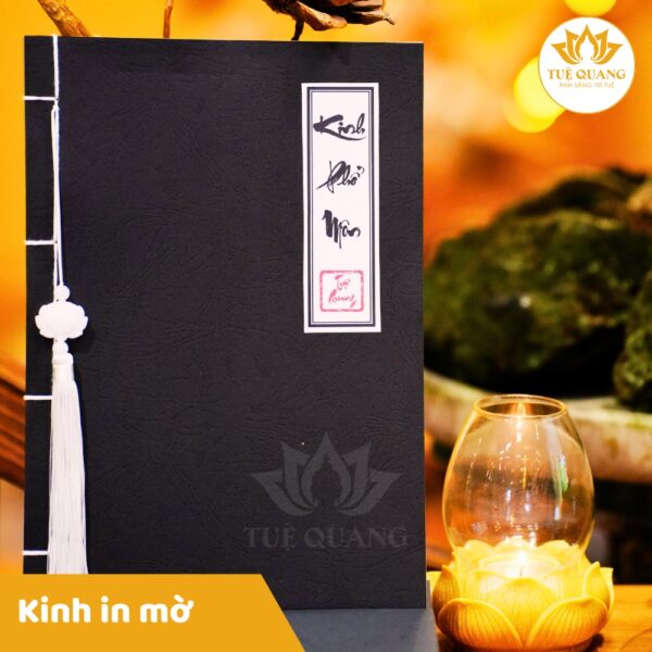 Sổ tay Chép Kinh Phổ Môn In Mờ Giấy Cổ Cao Cấp A4, Thành Kính, Vở Cỡ Chữ Lớn