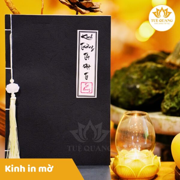 Sổ tay Chép Kinh Trường Thọ Diệt Tội In Mờ Giấy Cổ Cao Cấp A4, Thành Kính, Vở Cỡ Chữ Lớn