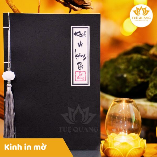 Sổ tay Chép Kinh Vô Lượng Thọ In Mờ Giấy Cổ Cao Cấp A4, Thành Kính, Vở Cỡ Chữ Lớn