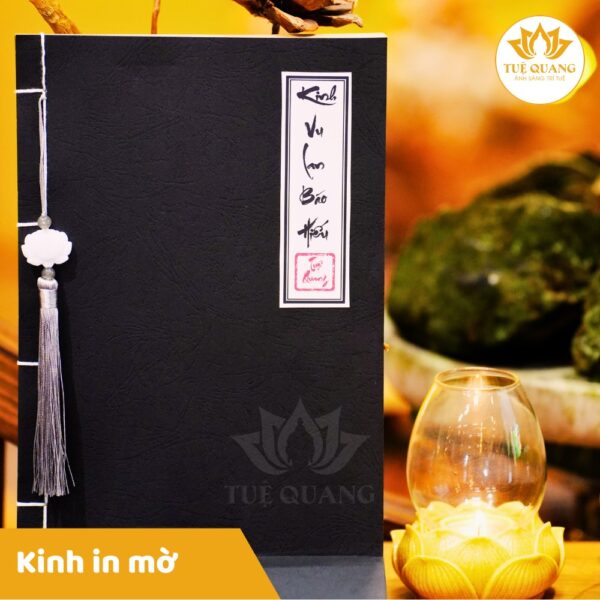 Sổ tay Chép Kinh Vu Lan Báo Hiếu In Mờ Giấy Cổ Cao Cấp A4, Thành Kính, Vở Cỡ Chữ Lớn